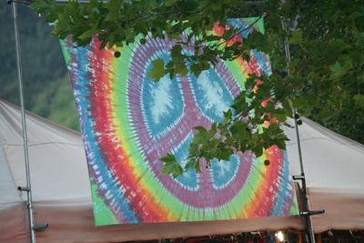 Close up of multi colored wall