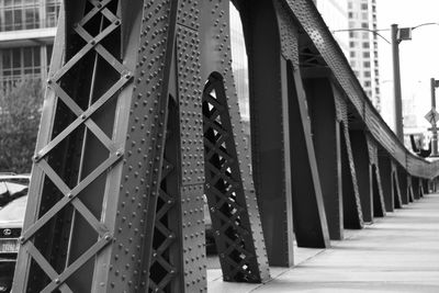 Metallic bridge in city