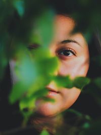 Close-up portrait of young woman