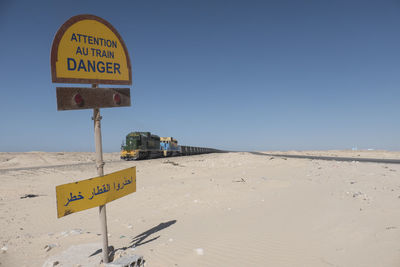 Longest ore train in the world near nouadhibou at level crossing