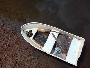 High angle view of abandoned water