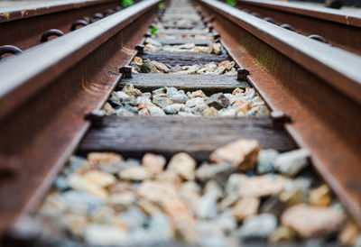 Close-up of railroad track