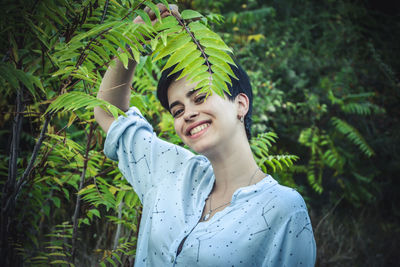 Portrait of teenage girl smiling