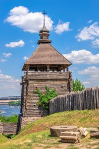 Fortification watchtower in the national reserve khortytsia in zaporozhye, ukraine, 