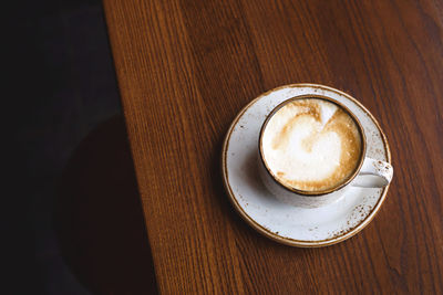 Cappuccino on table