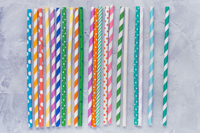 Full frame shot of multi colored drinking straws