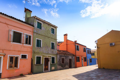 Low angle view of buildings against sky