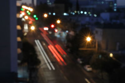 Traffic on road at night