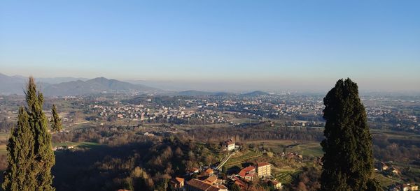 High angle view of townscape against sky