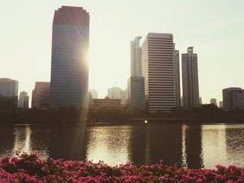 Reflection of buildings in water