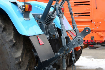 Tractor on road at construction site