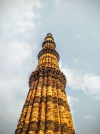 Low angle view of temple building against sky