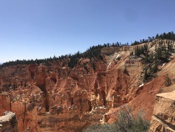 Panoramic view of landscape against clear blue sky