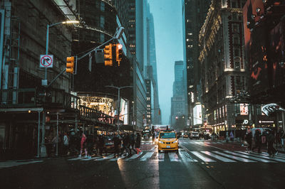 Illuminated city at night