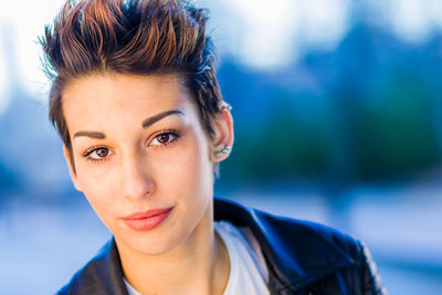 Close-up portrait of young woman