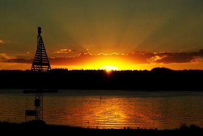 Sunset over lake