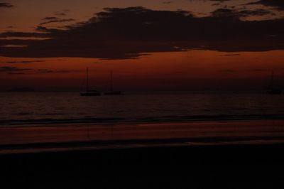 Scenic view of sea at sunset