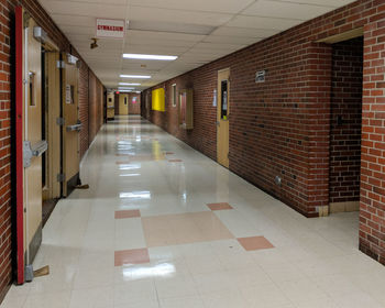 Empty corridor of building