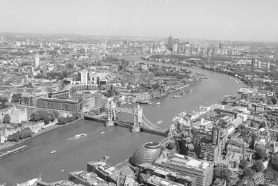 High angle view of buildings in city