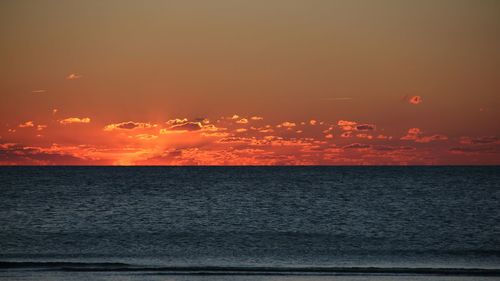 View of calm sea at sunset