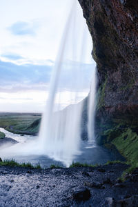 Scenic view of waterfall
