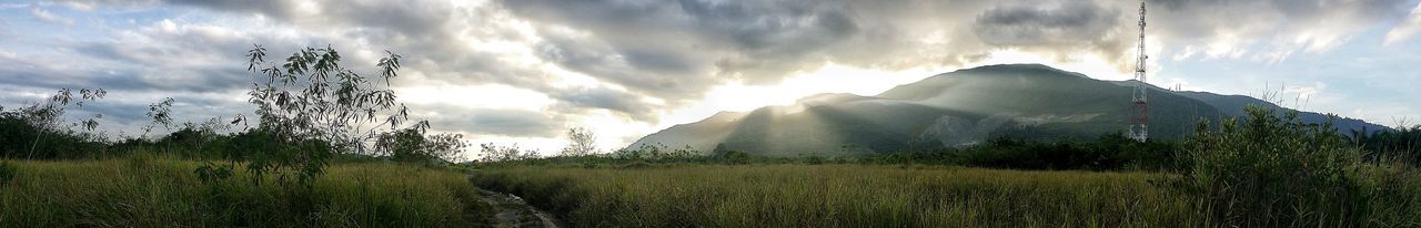 Panoramic view of land against sky