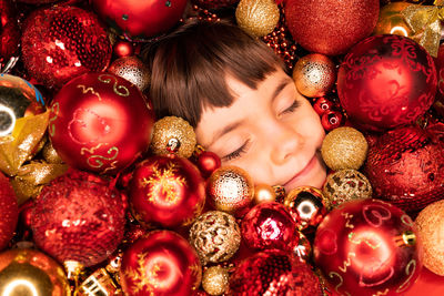 Full frame shot of christmas decorations