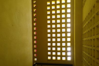 Low angle view of illuminated building at night