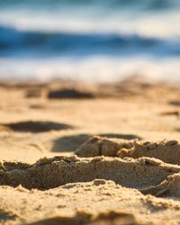 Surface level of sand on beach