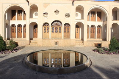 Reflection of building in water