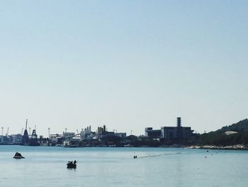 Boats in harbor