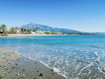 Rio verde beach in marbella, malaga, spain