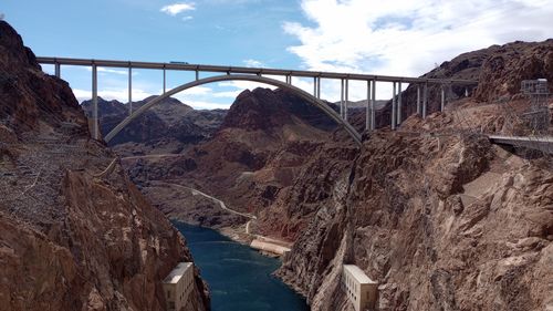 Bridge over river against sky