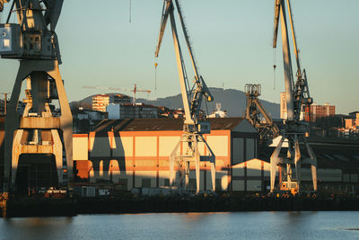 Cranes at harbor