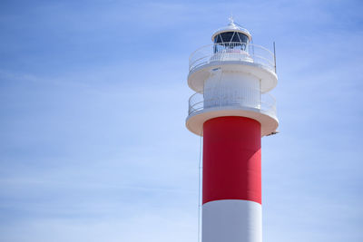 Low angle view of lighthouse against sky