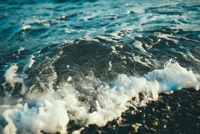 High angle view of sea waves