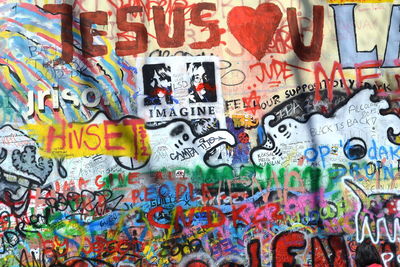 Full frame shot of graffiti on wall