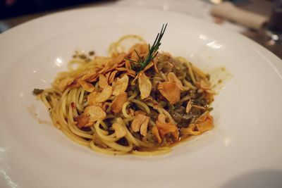 Close-up of food in plate