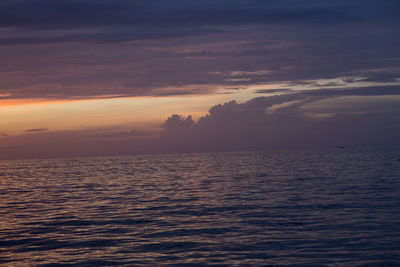 Scenic view of sea at sunset