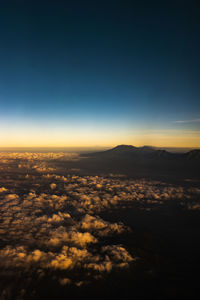 Scenic view of cloudscape against sky during sunset