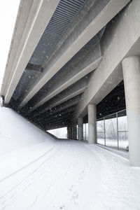 View of snow covered bridge