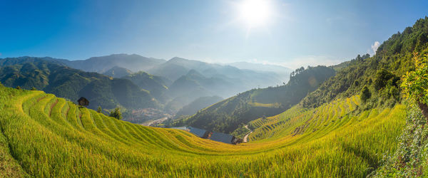 Scenic view of mountains against sky