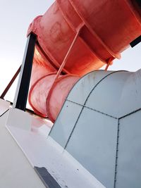 Low angle view of boat against sky