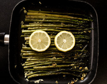 High angle view of food in container