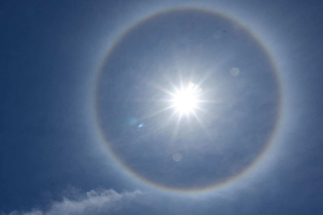 LOW ANGLE VIEW OF SUN IN SKY