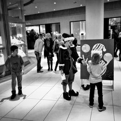 Woman standing in city