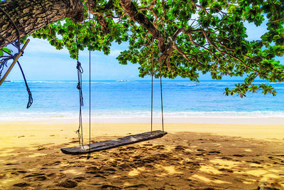 Scenic view of beach against sky