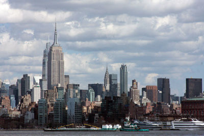 Manhattan skyline with the empire state and chrysler buildings