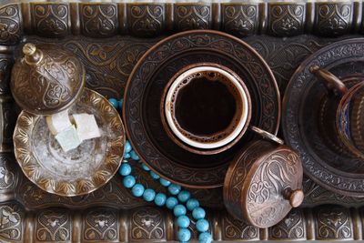 Directly above shot of breakfast on tray