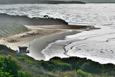 Scenic view of beach against sky